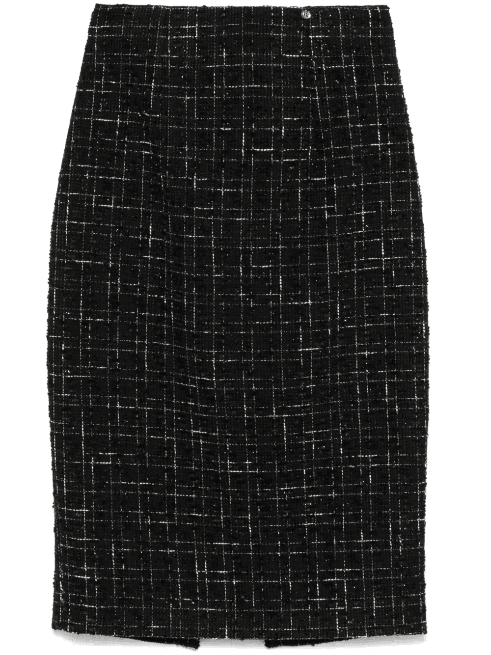 high-waisted bouclé midi skirt - Image 1
