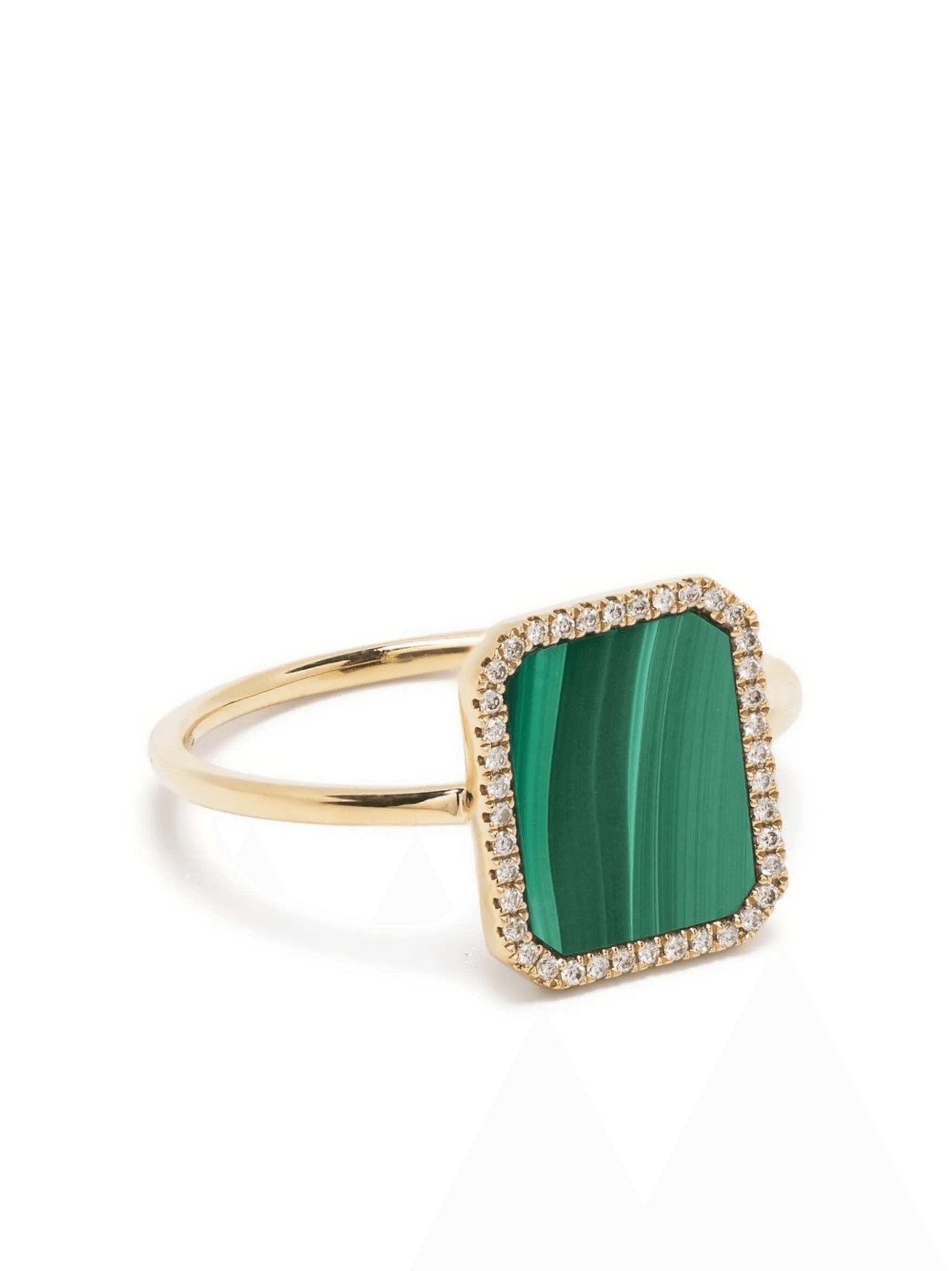 18kt yellow gold malachite and diamond ring - Image 1