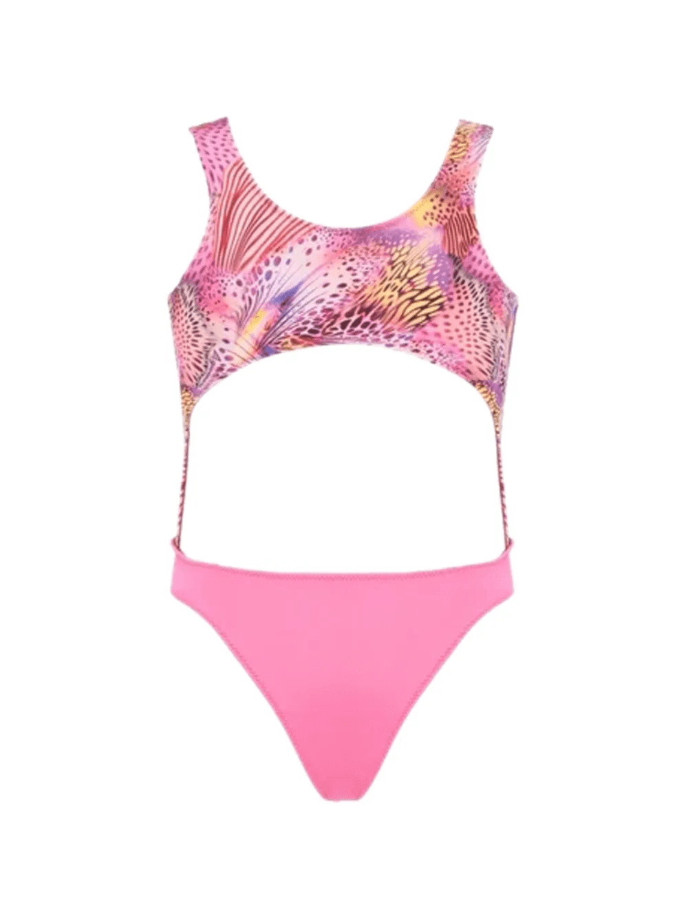 abstract-print cut-out swimsuit - Image 1