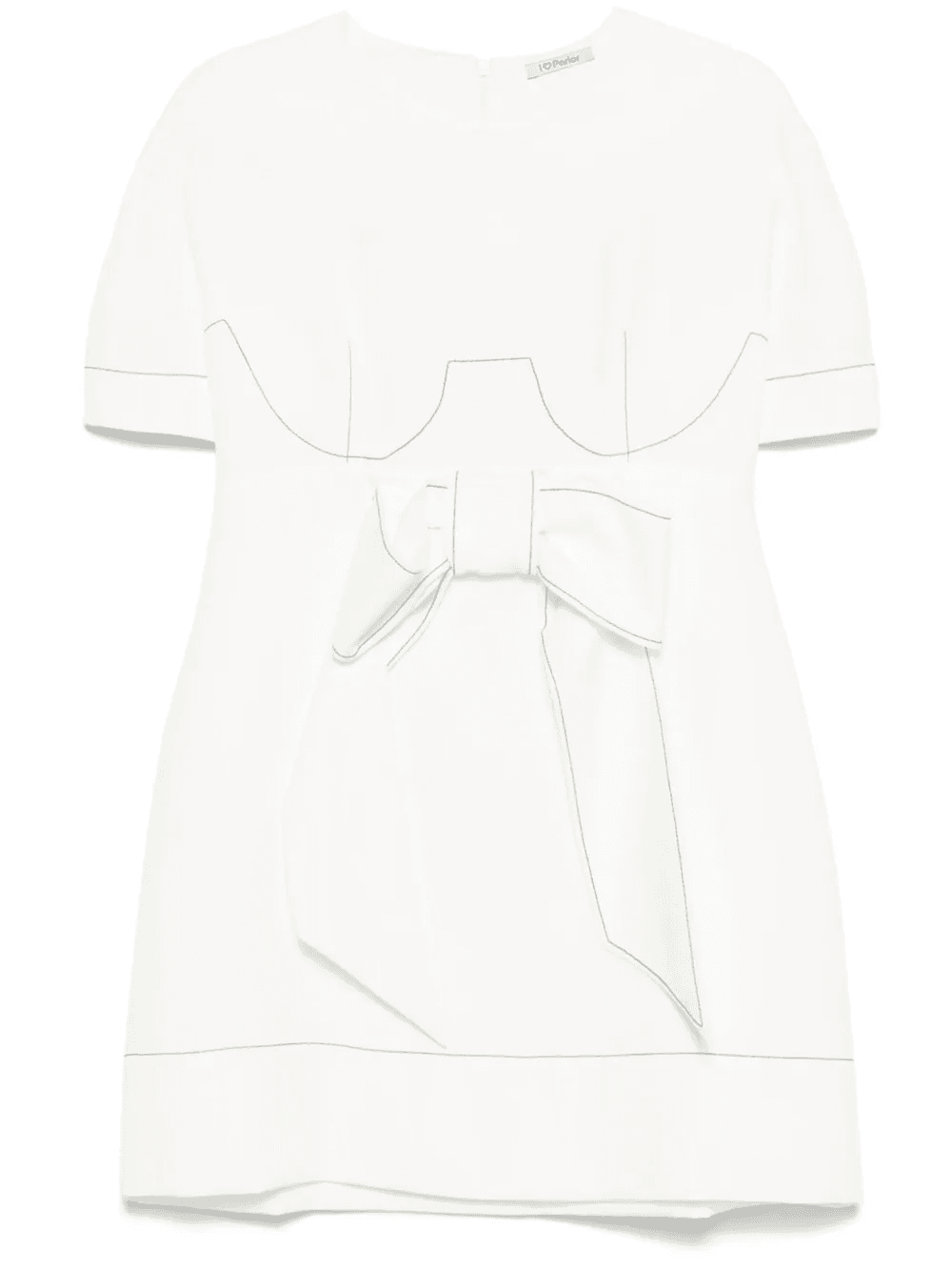 contrast-stitching mini dress - Image 1