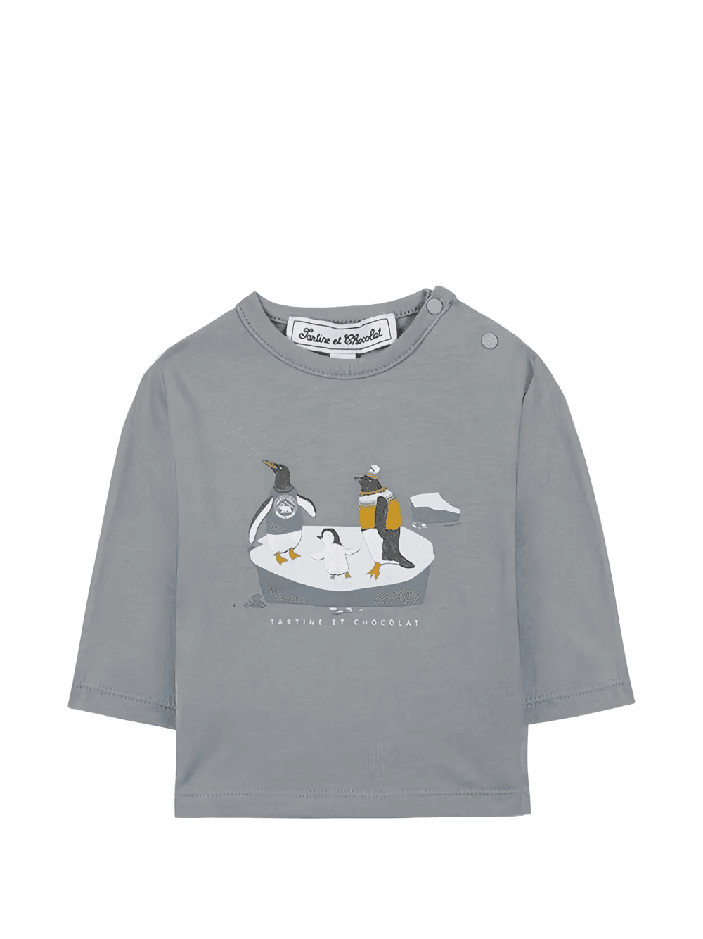 penguin print long-sleeved top - Image 1