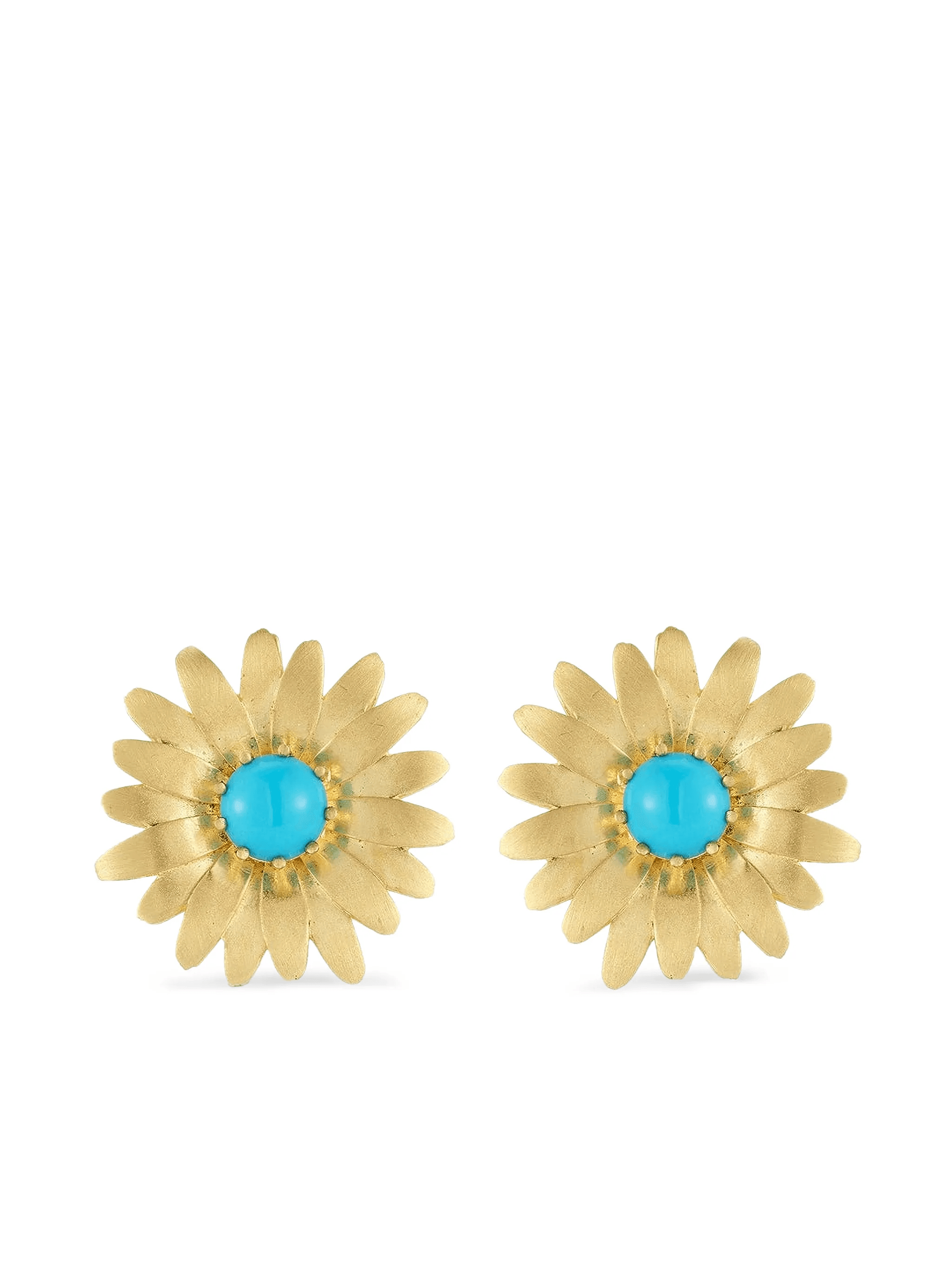 turquoise daisy stud earrings - Image 1