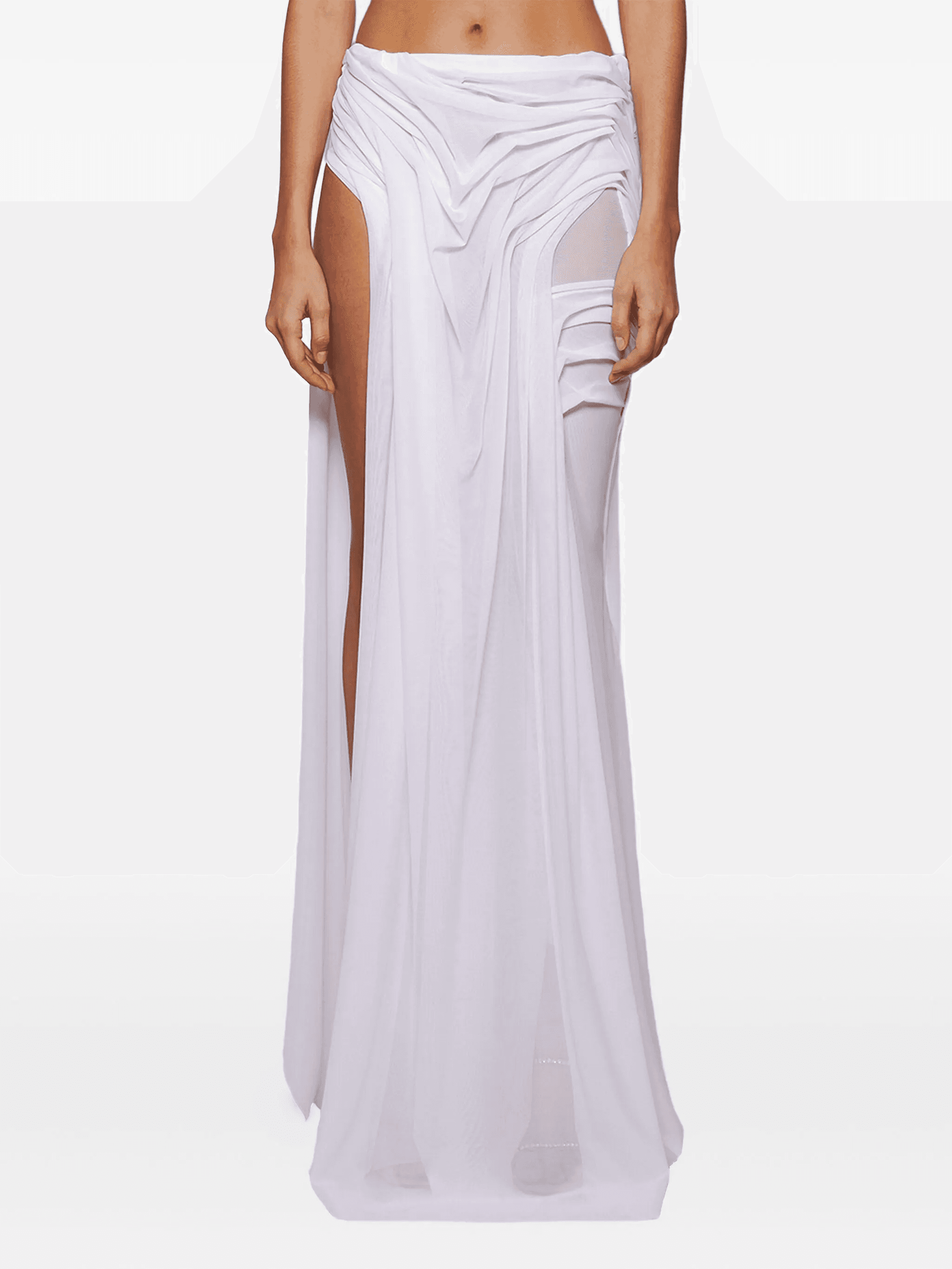 Wetlook draped skirt - Image 1