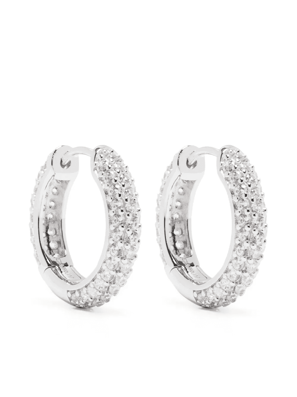 Pavé crystal hoop earrings - Image 1