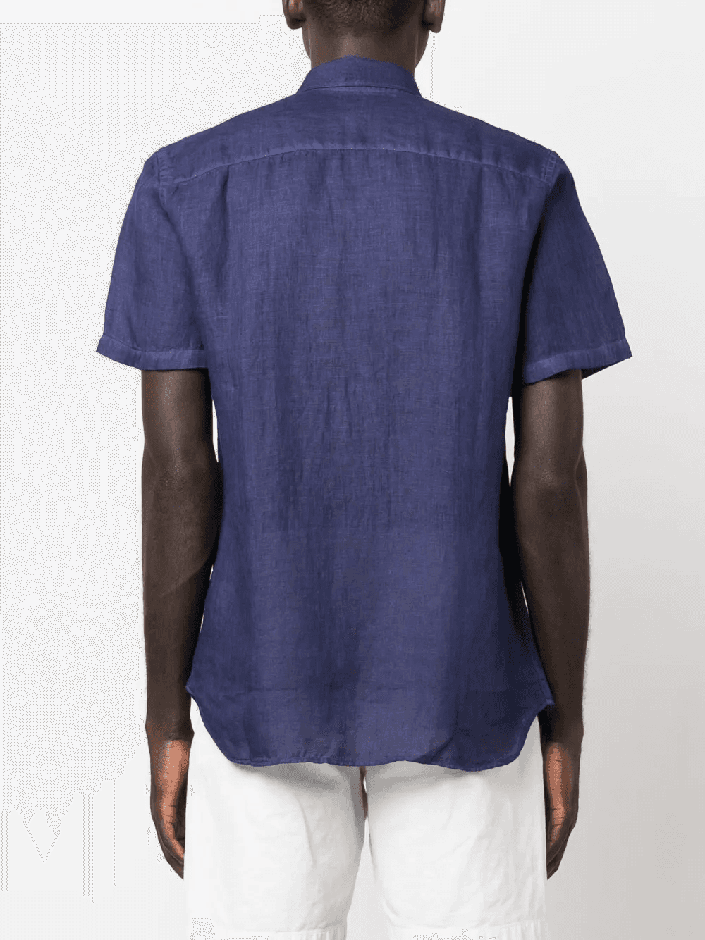 slub-texture short-sleeved linen shirt — Image 4