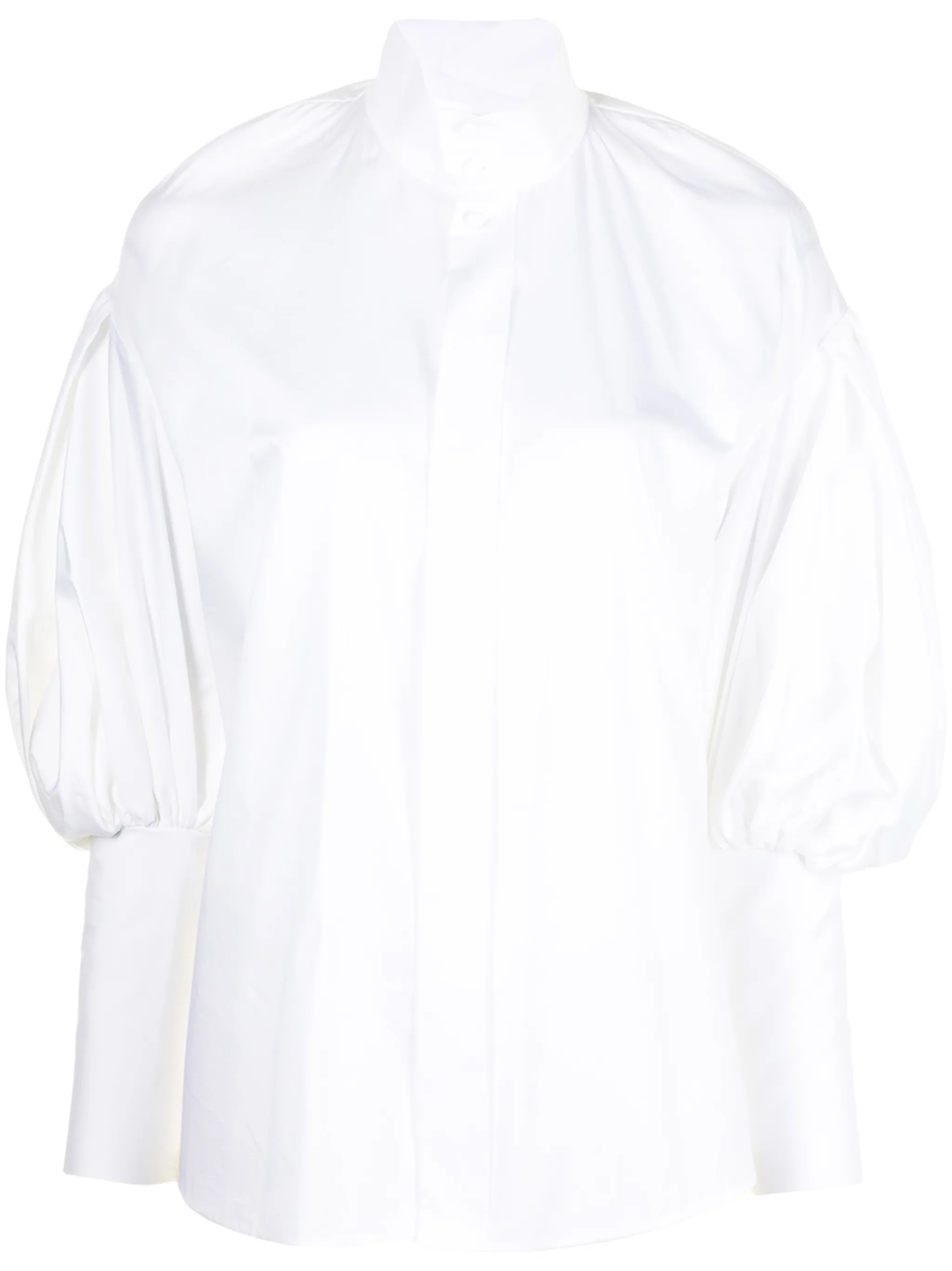high-neck poet sleeve shirt - Image 1