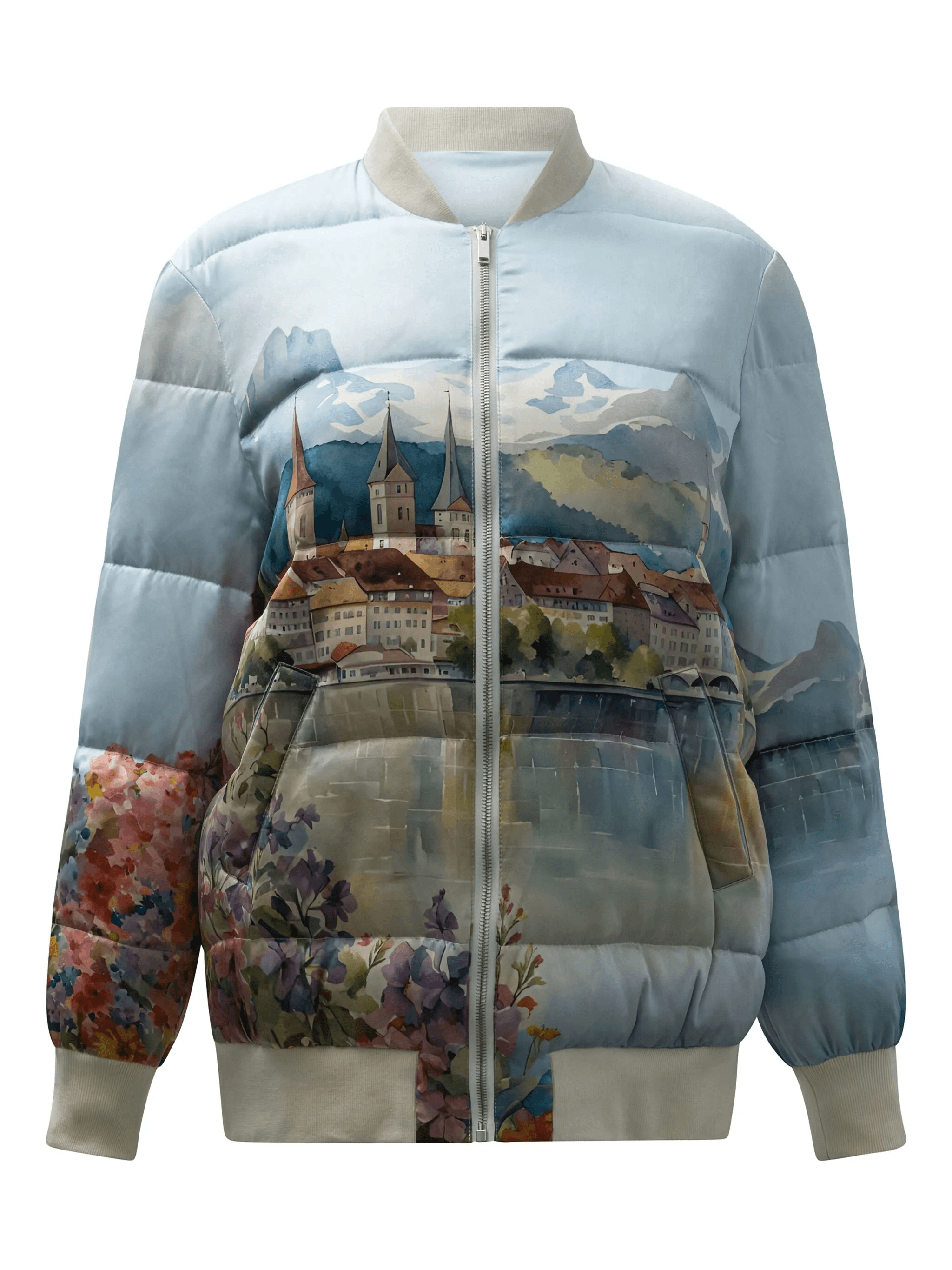 graphic-print padded jacket - Image 1