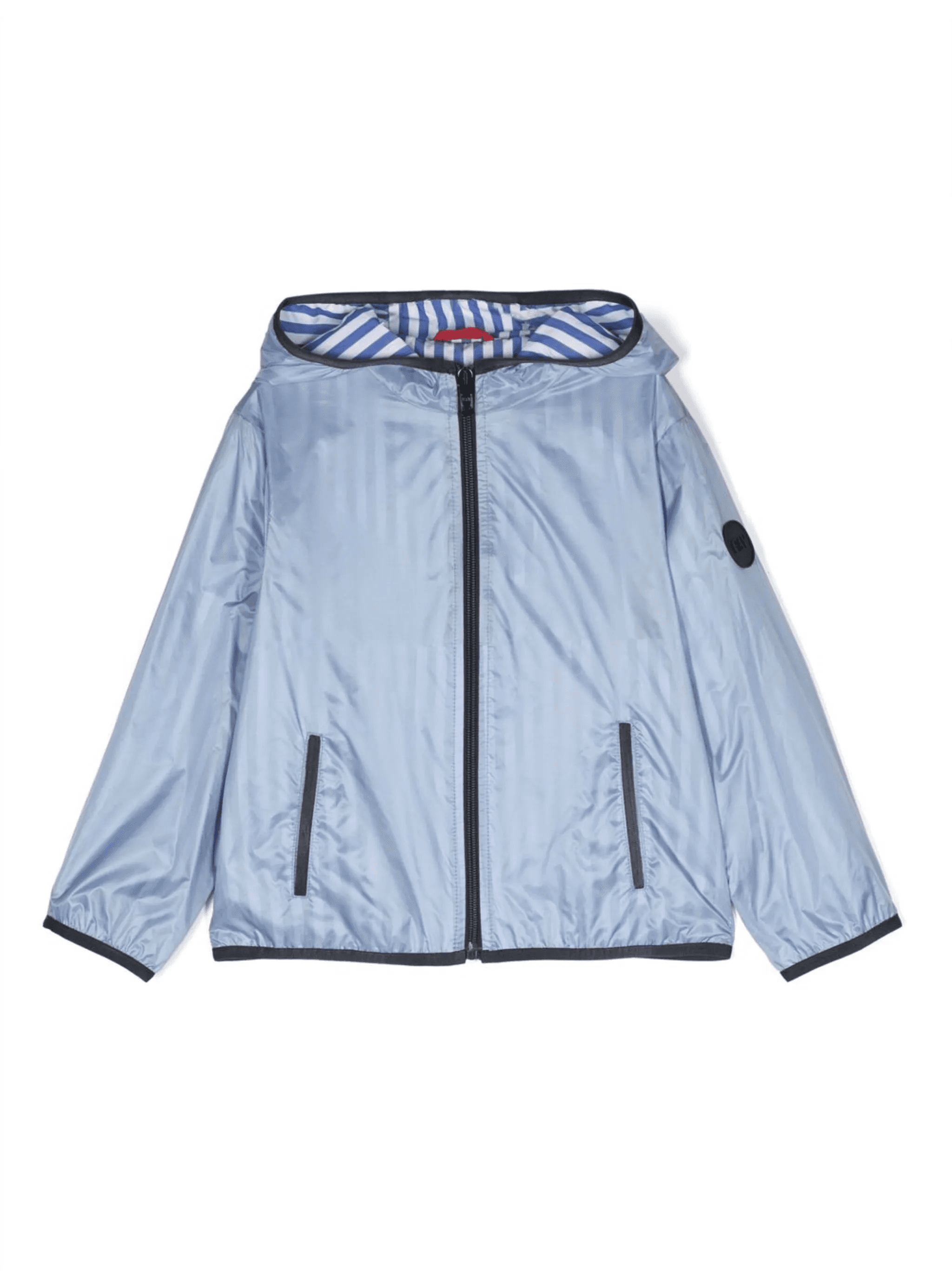striped zip-up hooded jacket - Image 1