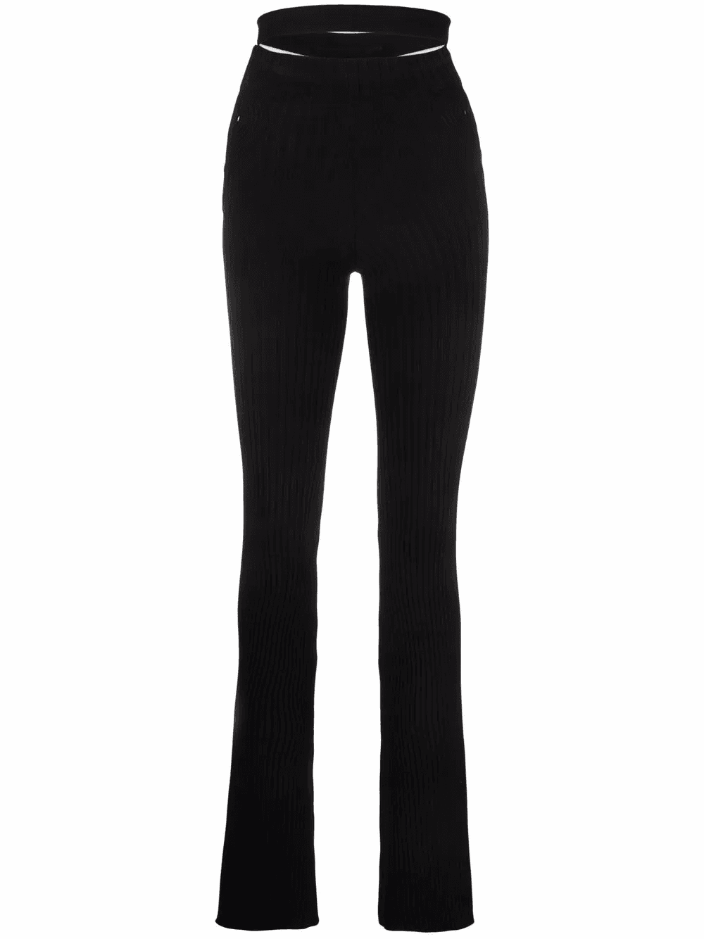 ribbed-knit bootcut trousers - Image 1