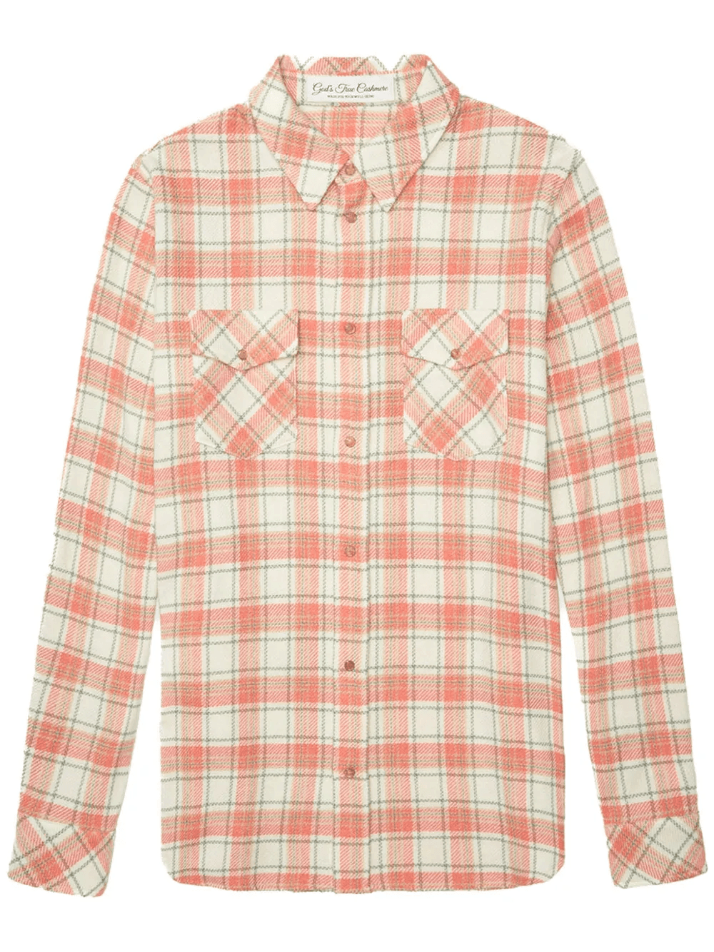 check-print cashmere overshirt - Image 1