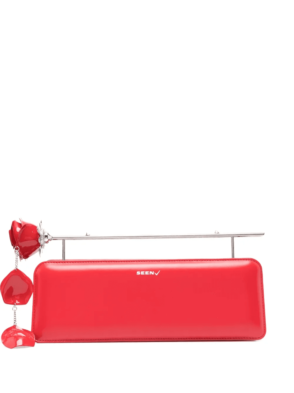 rose-embellished clutch bag - Image 1