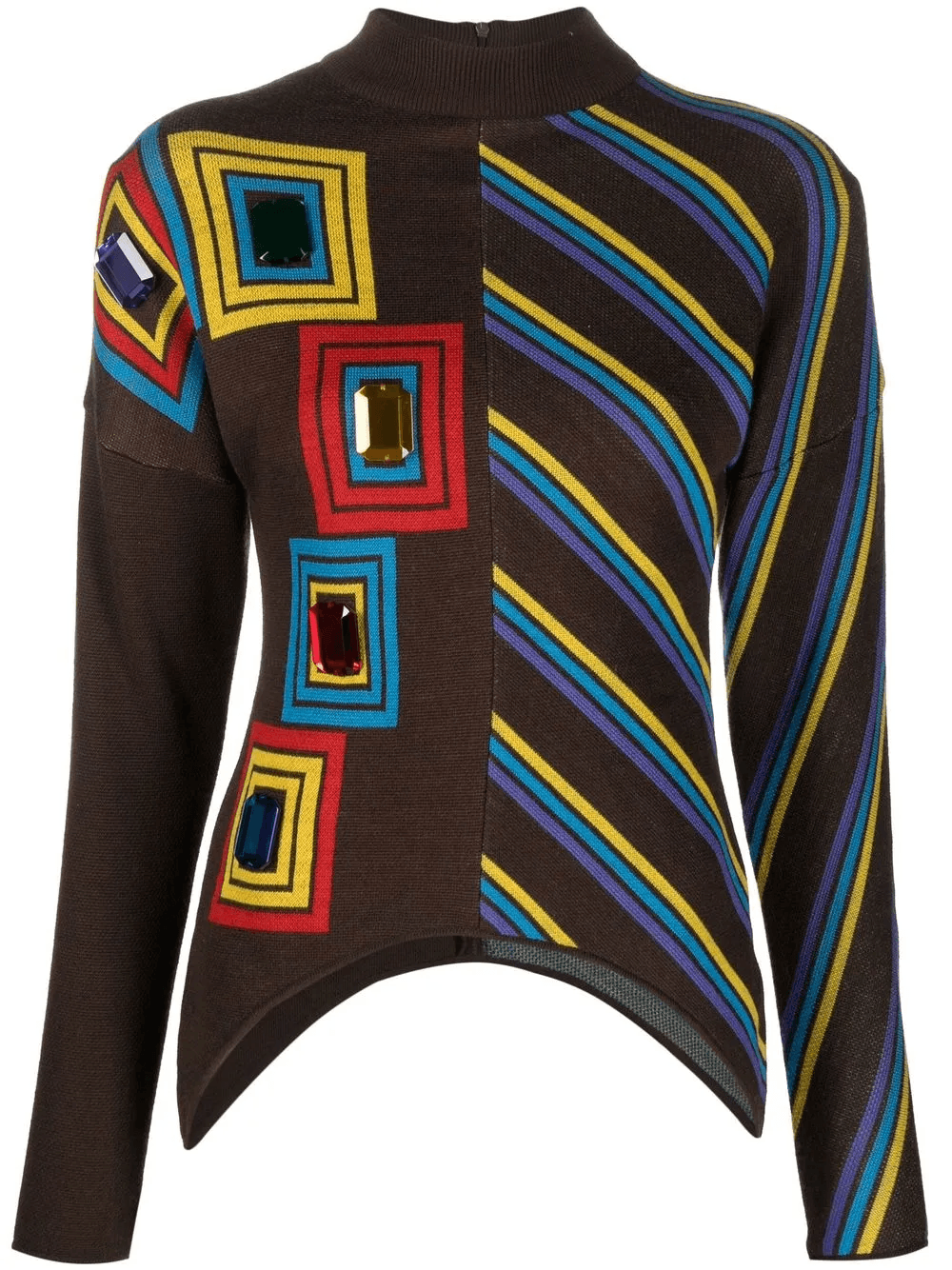 1990s gemstone-embellished knitted jumper - Image 1