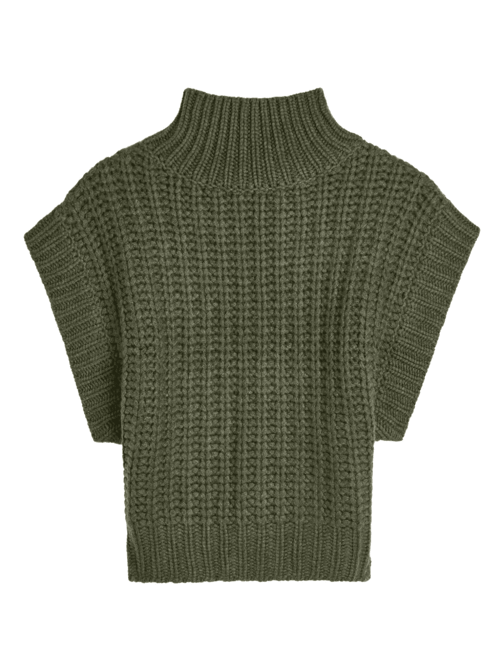 ribbed-knit funnel-neck vest - Image 1