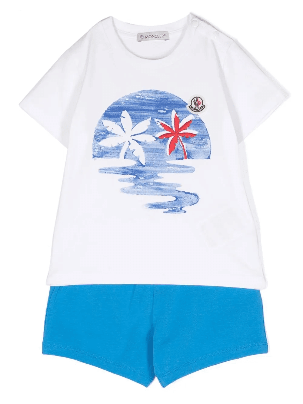 palm-tree T-shirt shorts set - Image 1