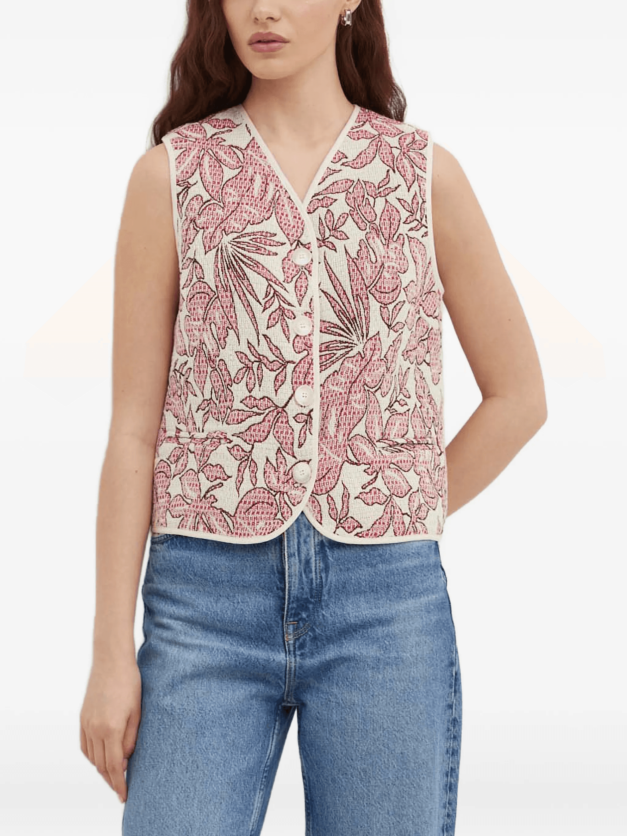 Gamin floral V-neck vest - Image 1