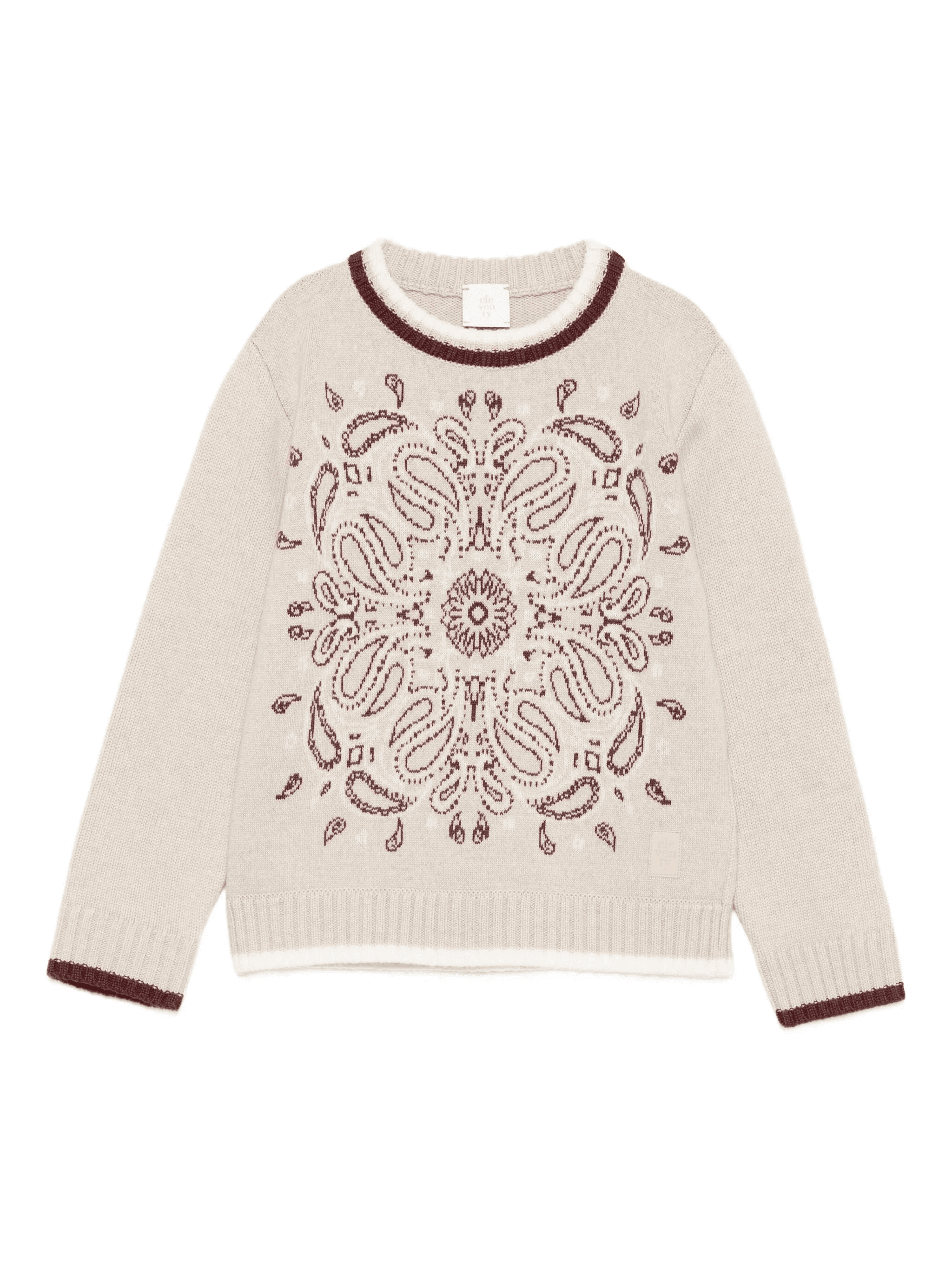 paisley-pattern round-neck sweater - Image 1