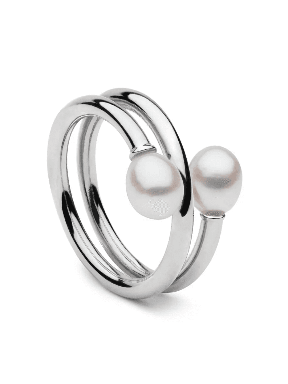 9kt white gold Camille pearl ring - Image 1