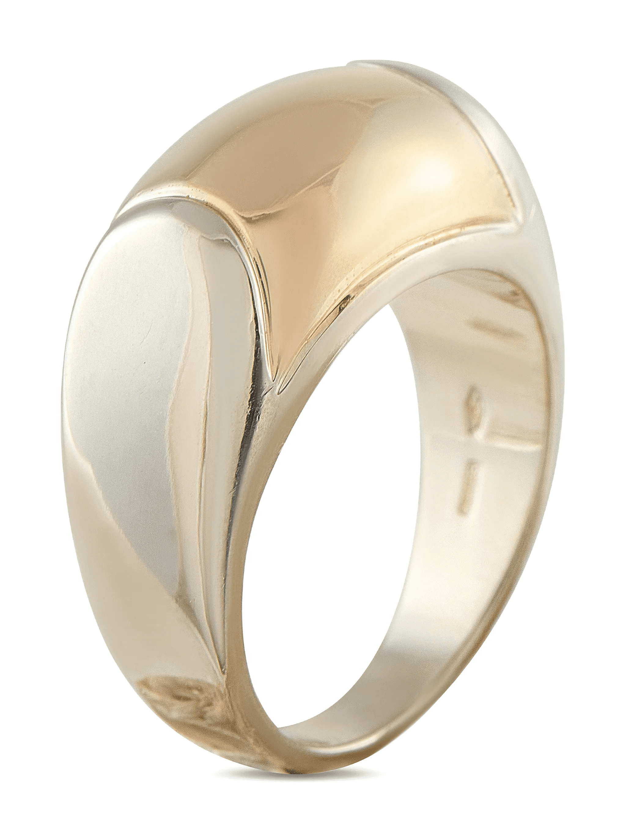 18K yellow gold Tronchetto ring - Image 1