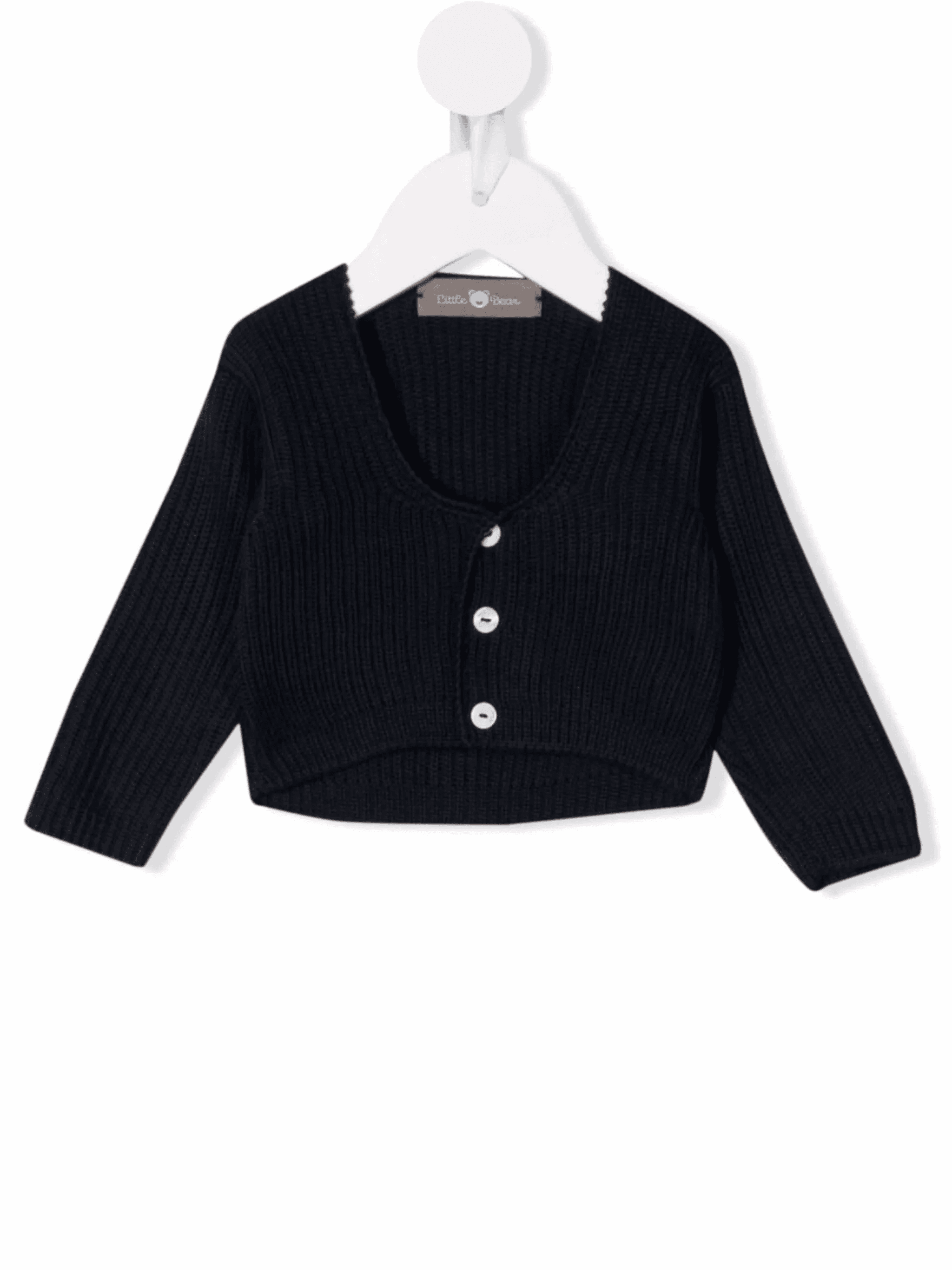 ribbed knit virgin wool cardigan - Image 1