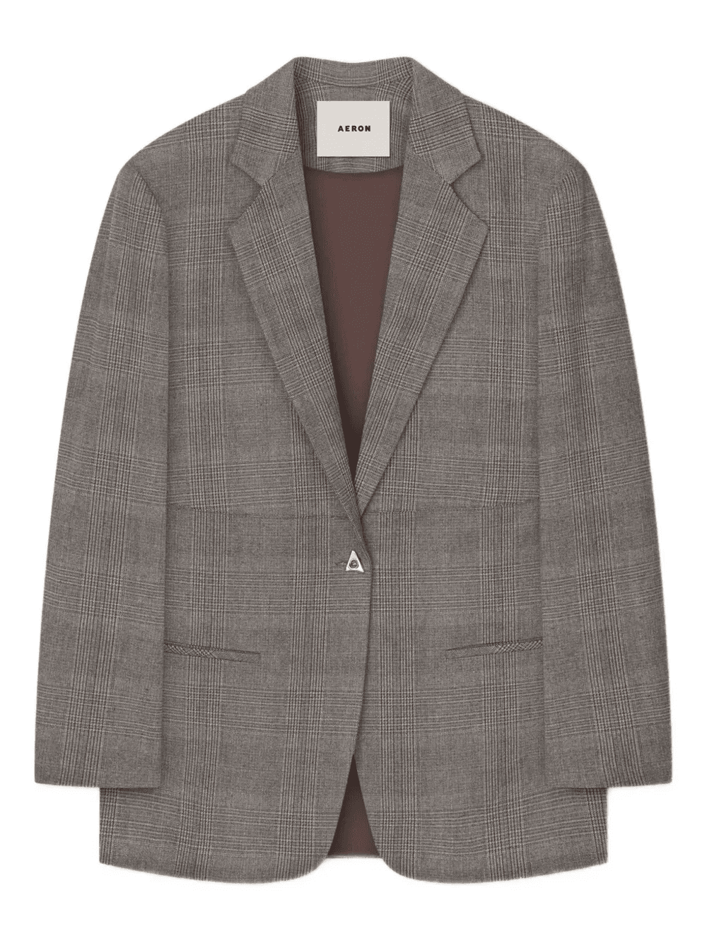 checked single-breasted blazer - Image 1