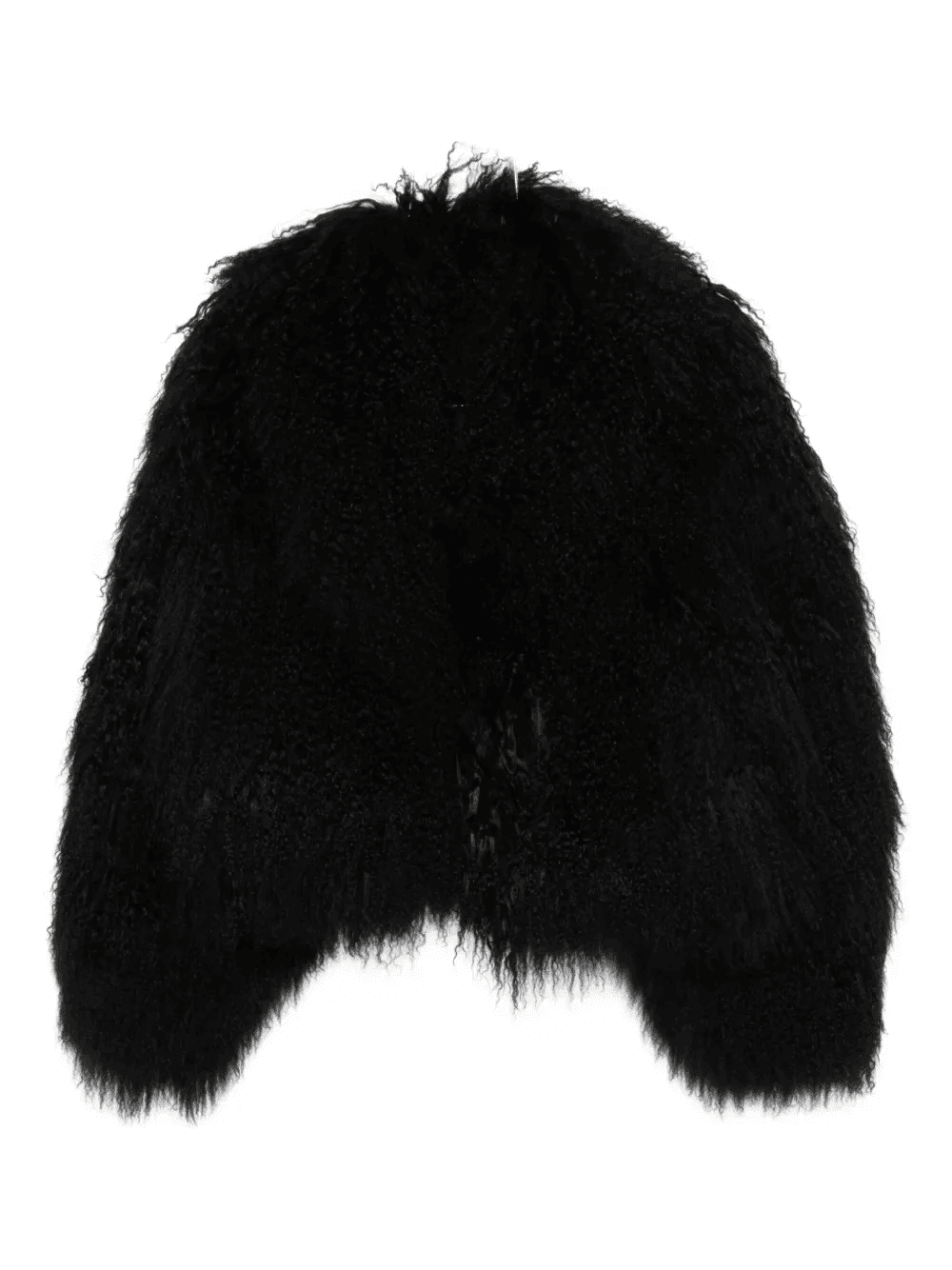 textured faux-fur coat - Image 1