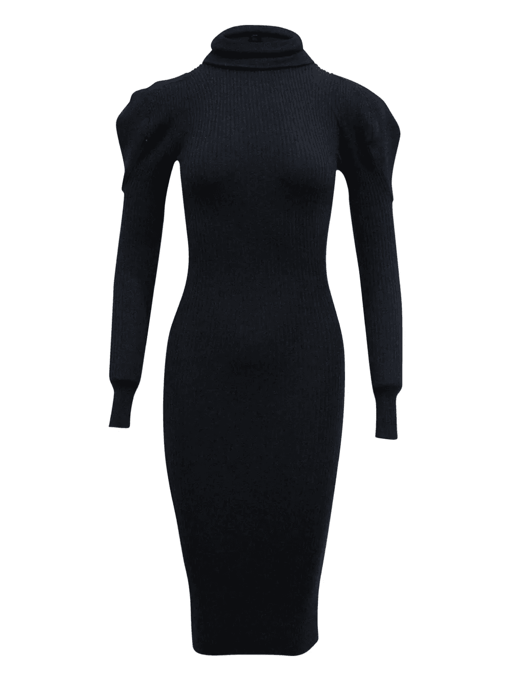 ribbed turtleneck dress - Image 1