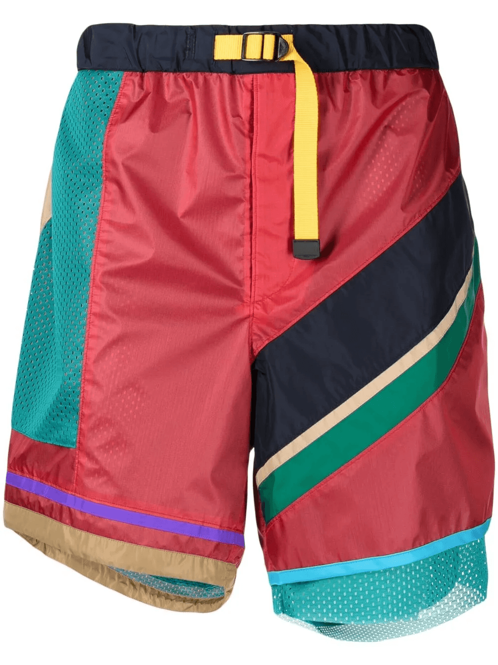 patchwork-panelled sports shorts - Image 1