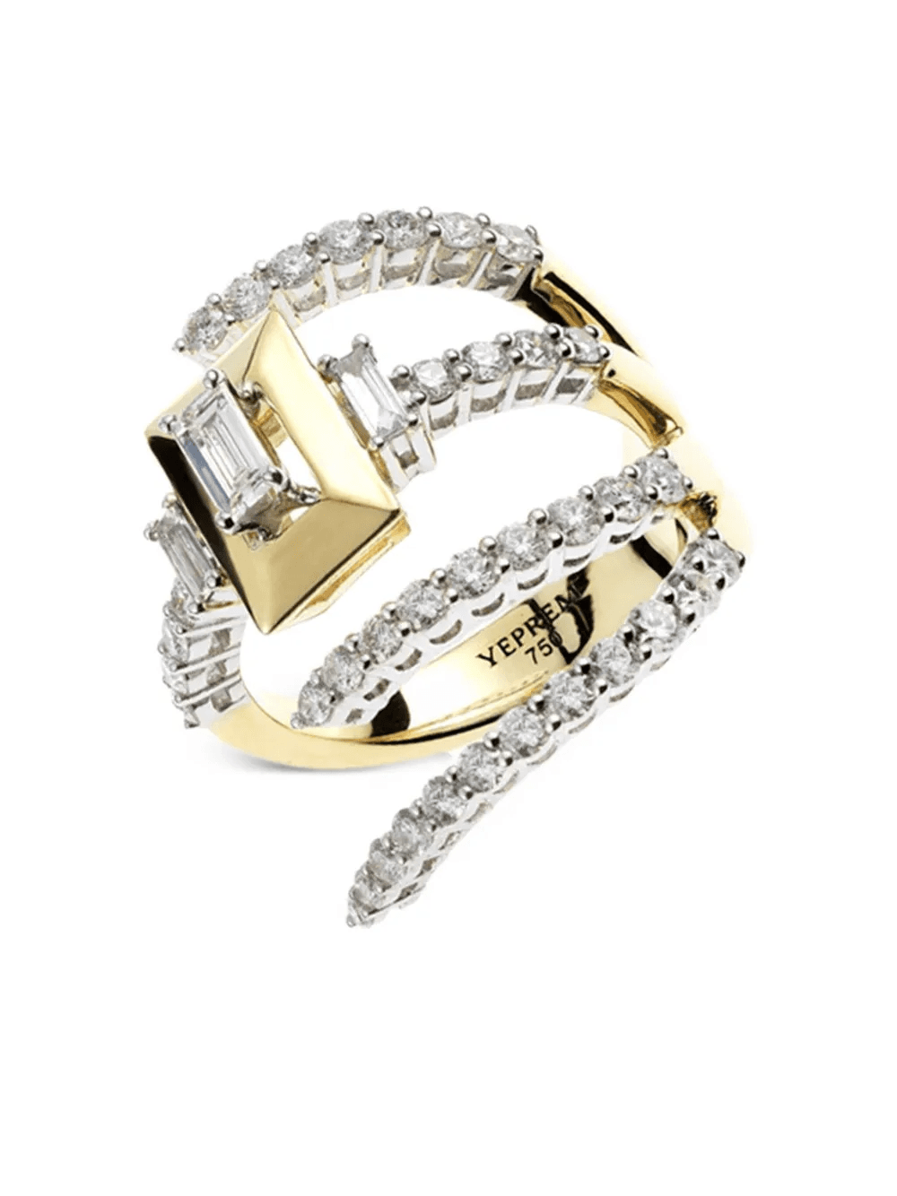 18K white and yellow gold Strada diamond ring - Image 1