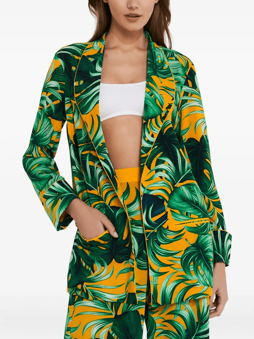 leaf-print blazer - Image 1