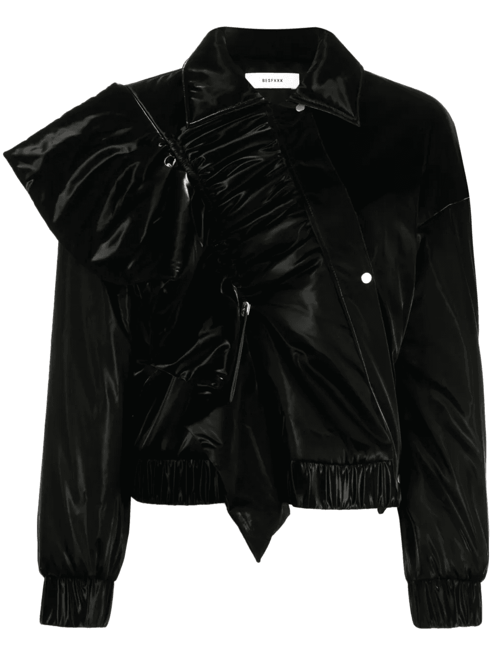 frill-detail button-up bomber jacket - Image 1