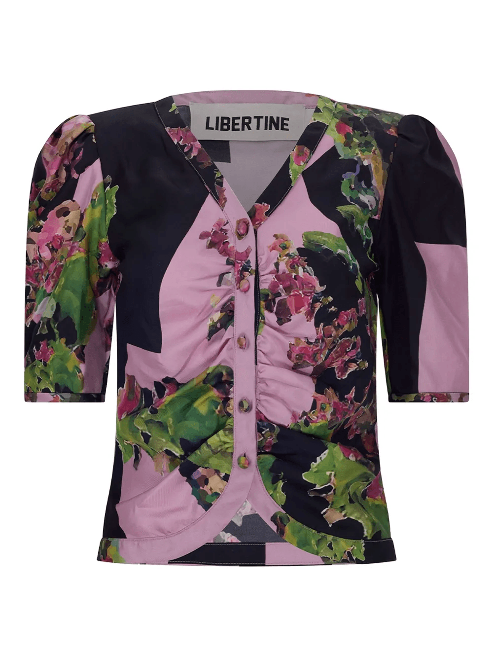 puff-sleeve floral-print blouse - Image 1
