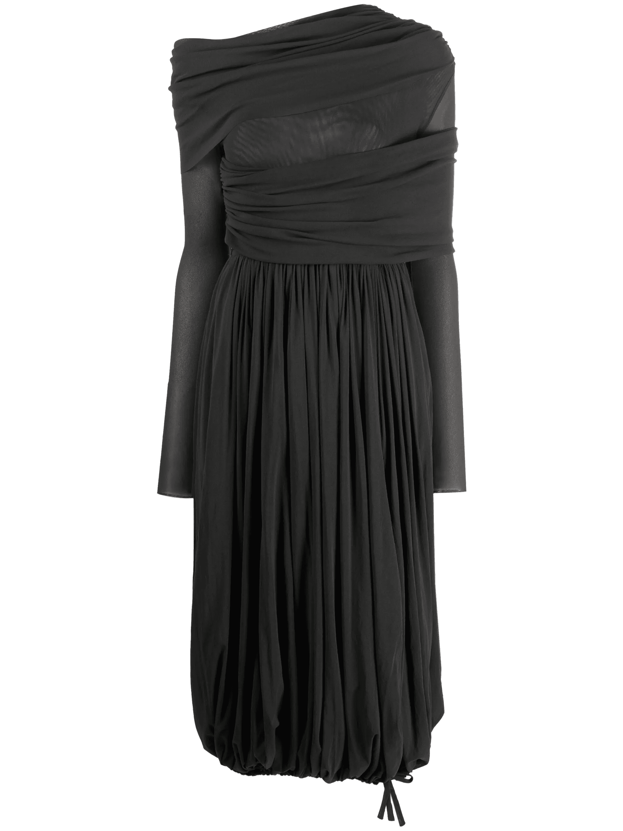 draped-design long-sleeve dress - Image 1