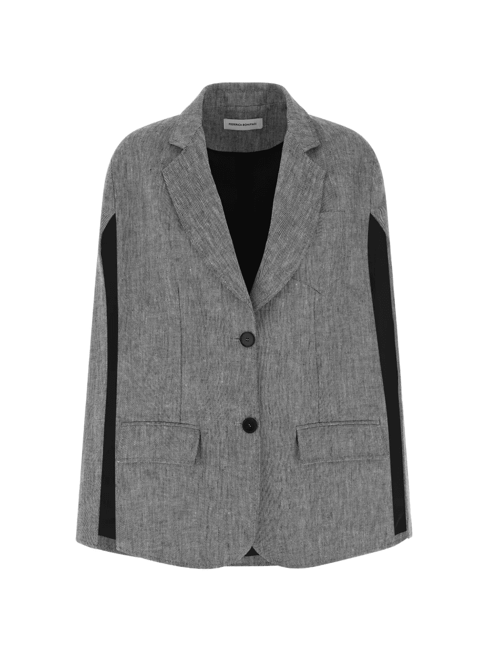 single-breasted V-neck cape - Image 1