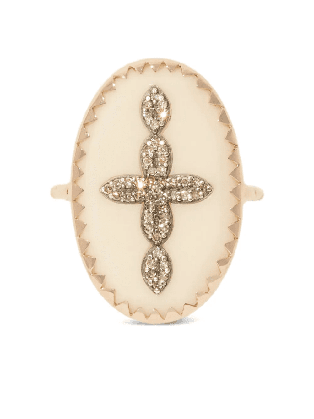 Bowie diamond cross oval ring - Image 1