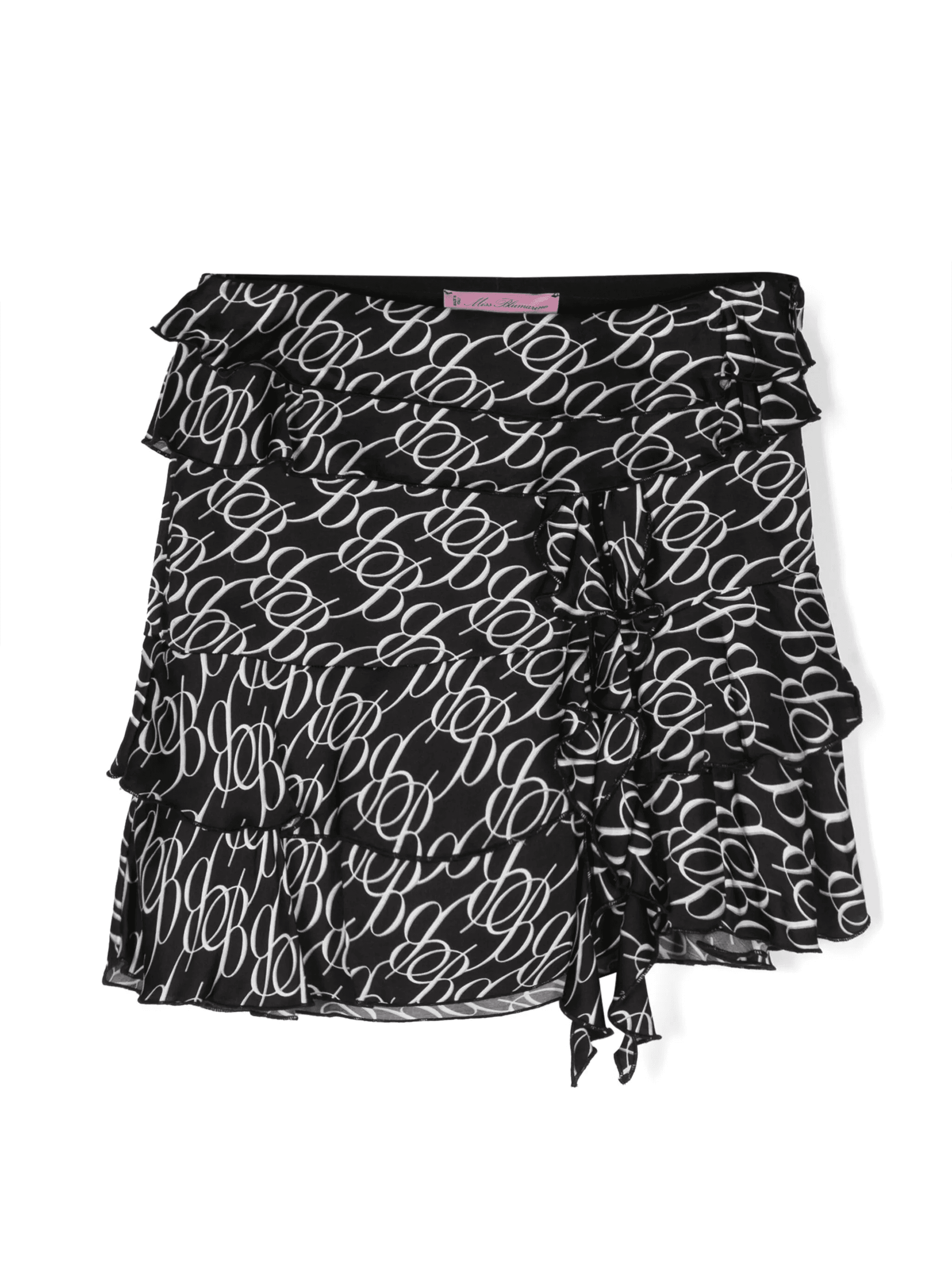 monogram-print tiered miniskirt - Image 1