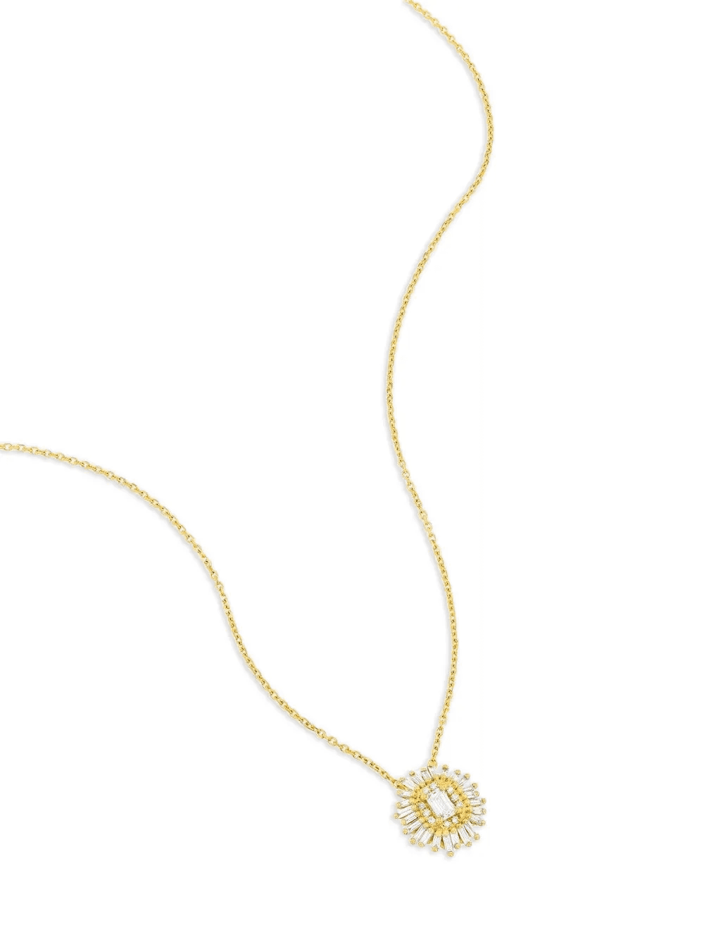 18K yellow gold diamond necklace - Image 1