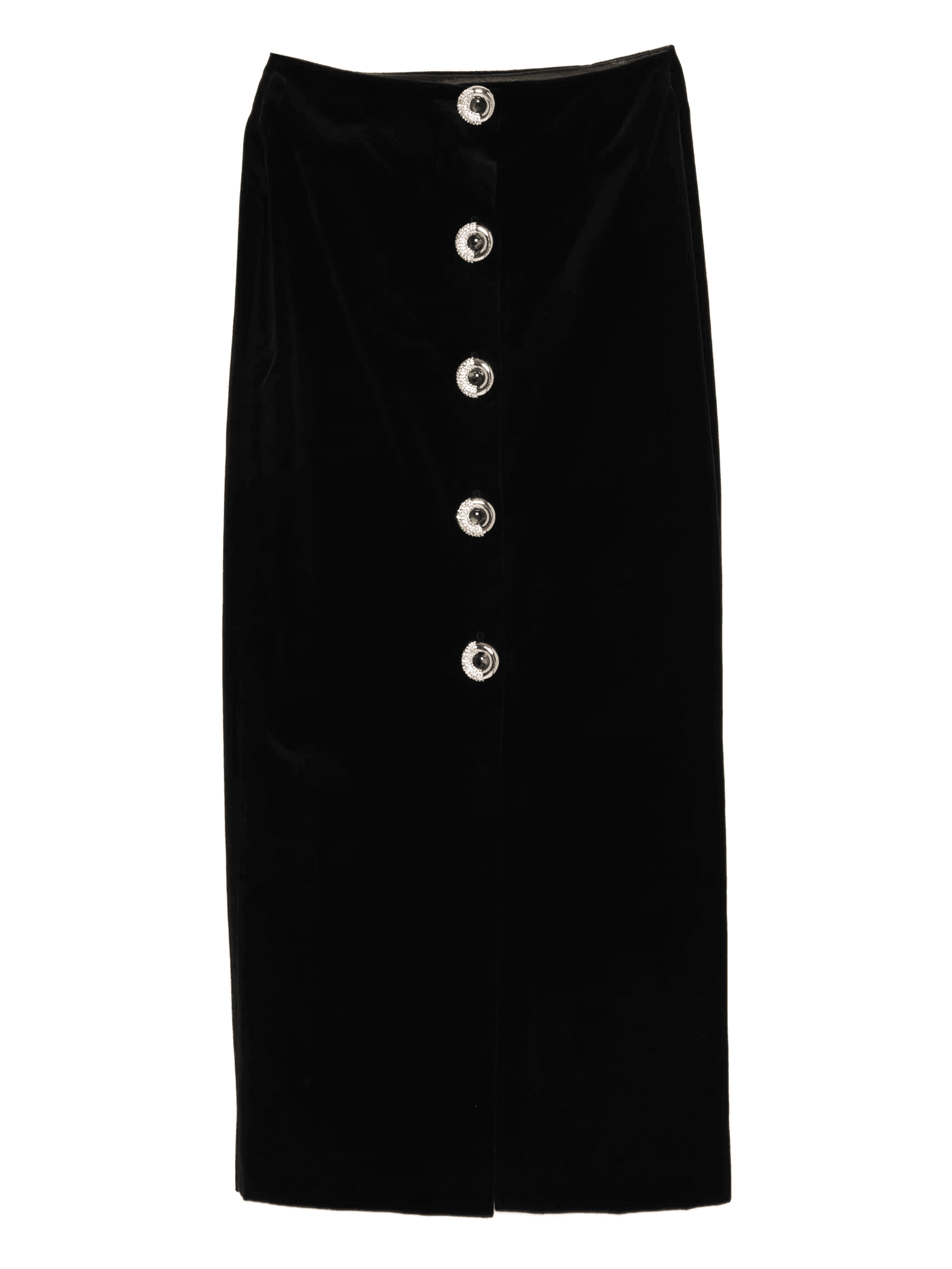 button-up velvet midi skirt - Image 1
