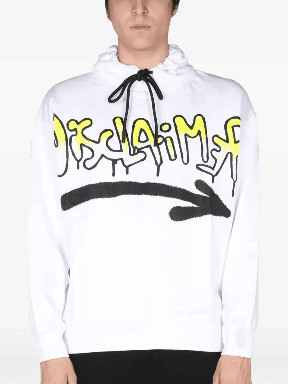 DISCLAIMER drawstring graphic hoodie - Image 1