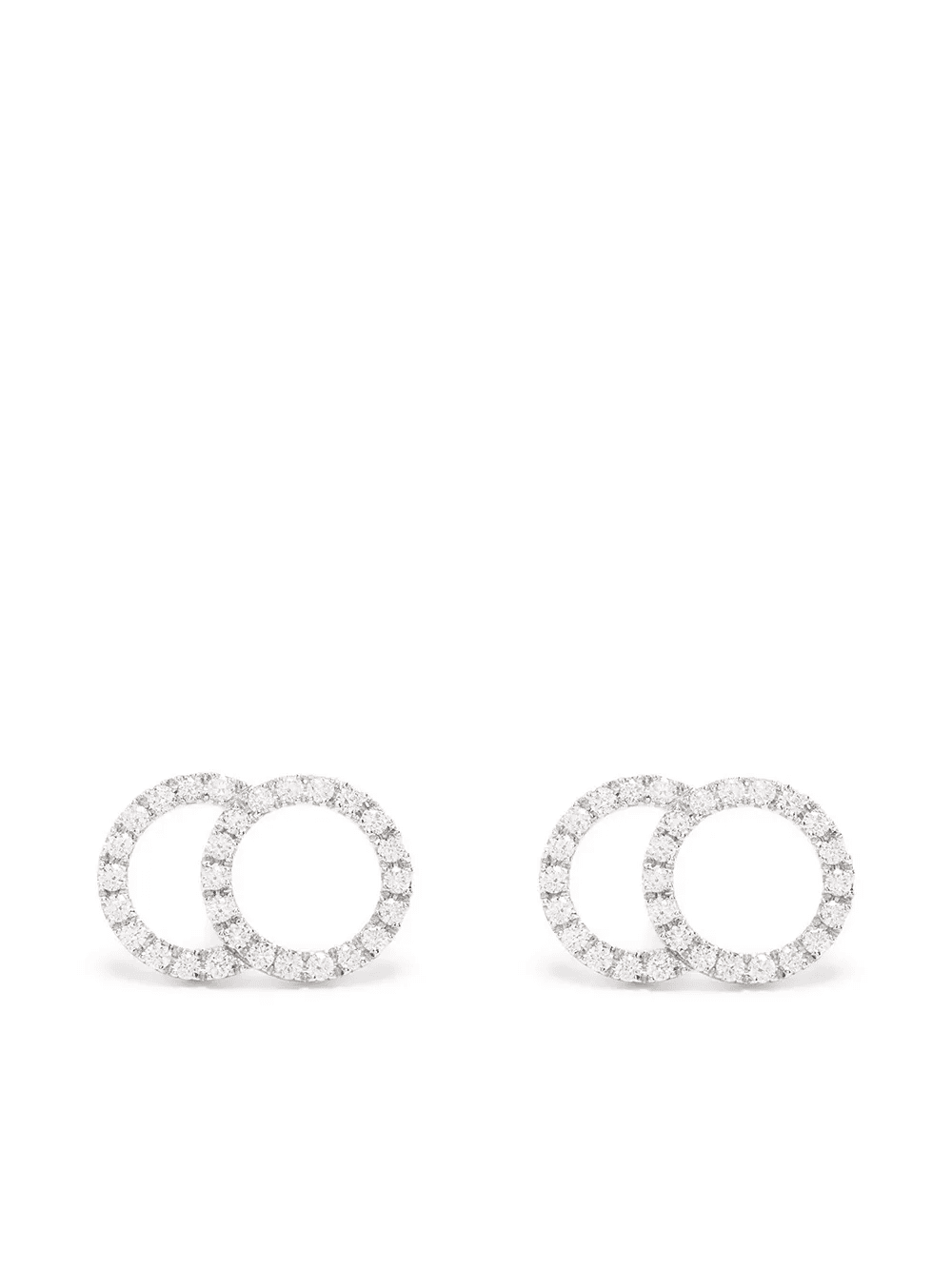 18kt recycled white gold CELESTE large pavé laboratory-grown diamond set stud earrings - Image 1