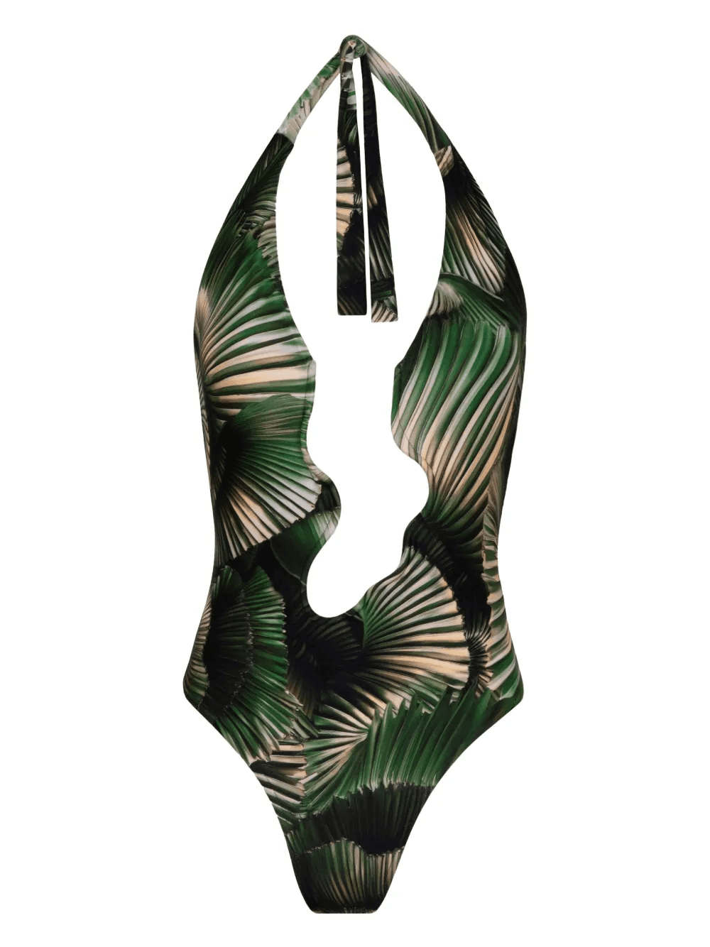 curly-neckline swimsuit - Image 1