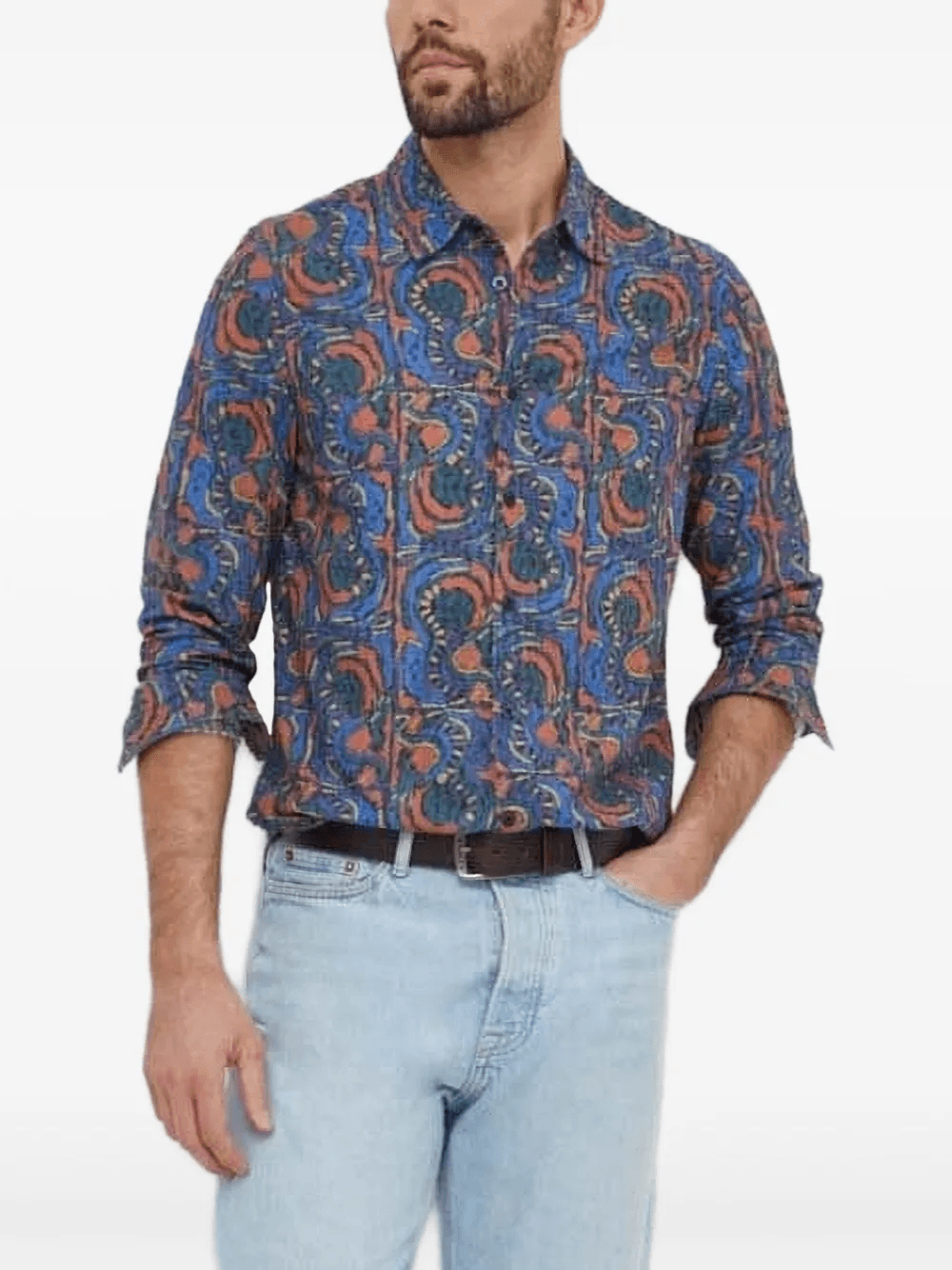 abstract-print long-sleeve shirt - Image 1