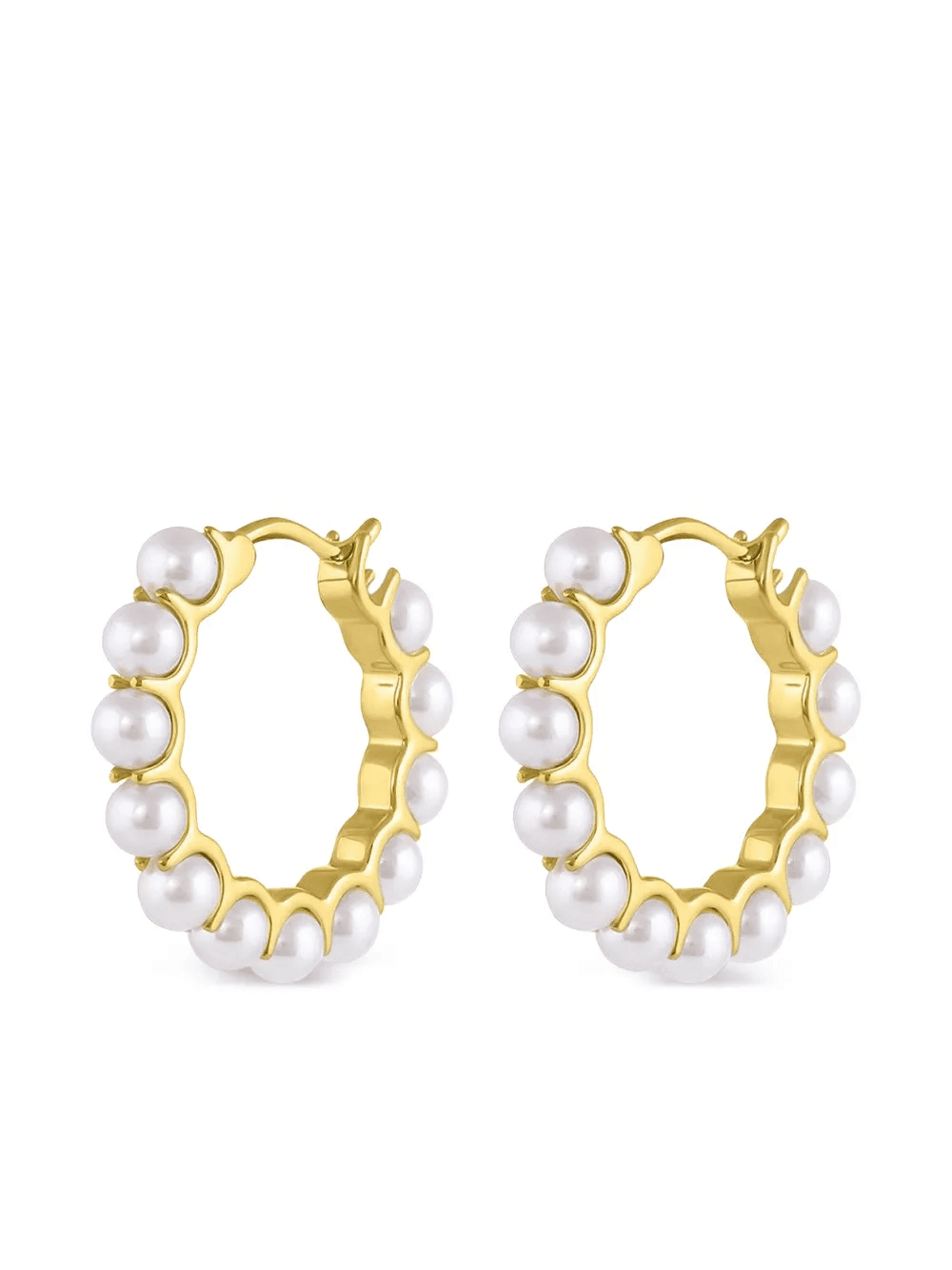 small pearl hoop earrings - Image 1
