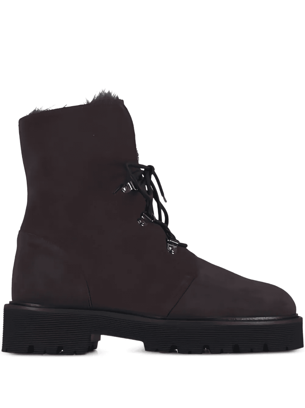 faux-fur-lining lace-up boots - Image 1