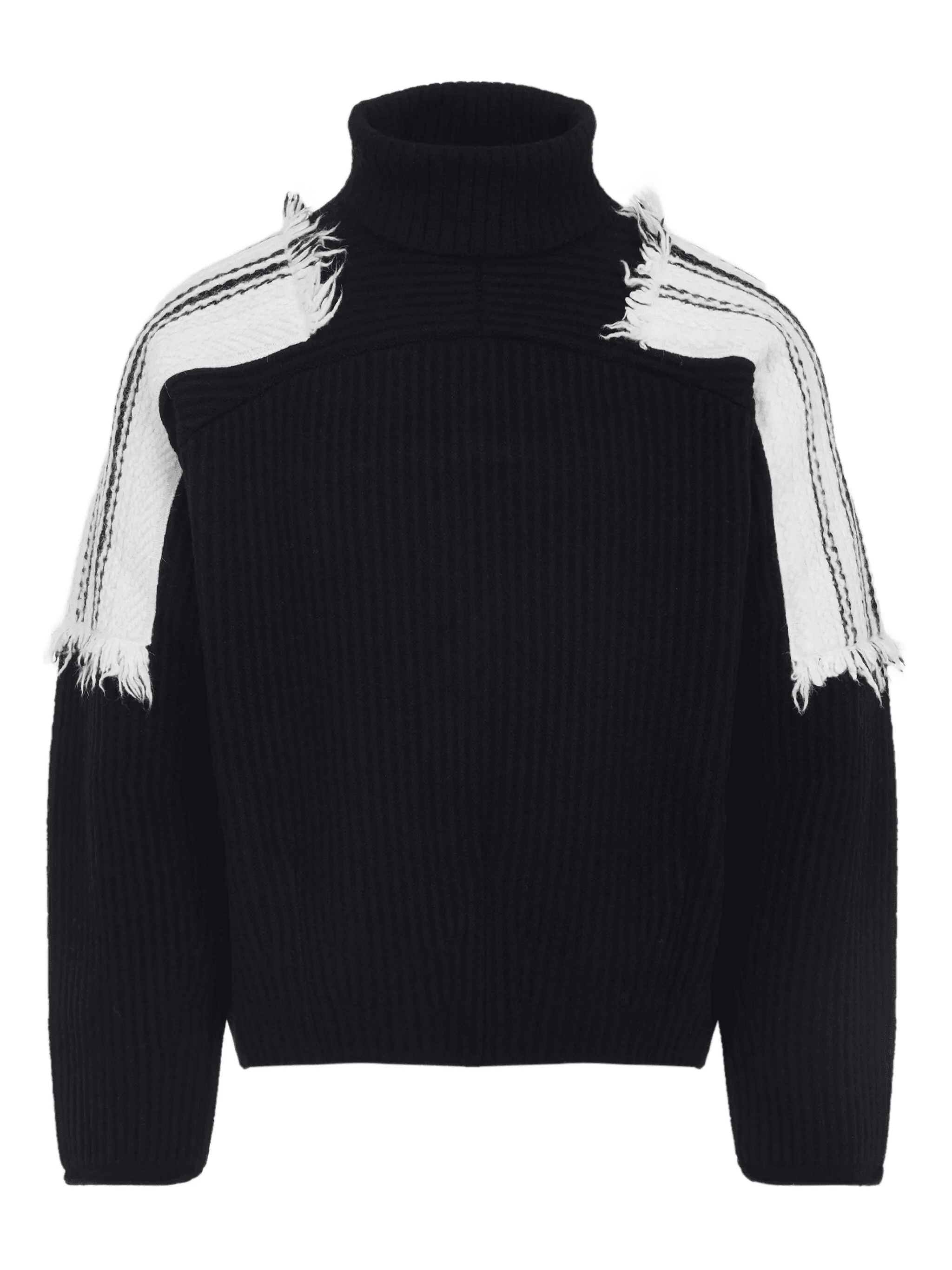 roll-neck frayed-sleeve sweater - Image 1