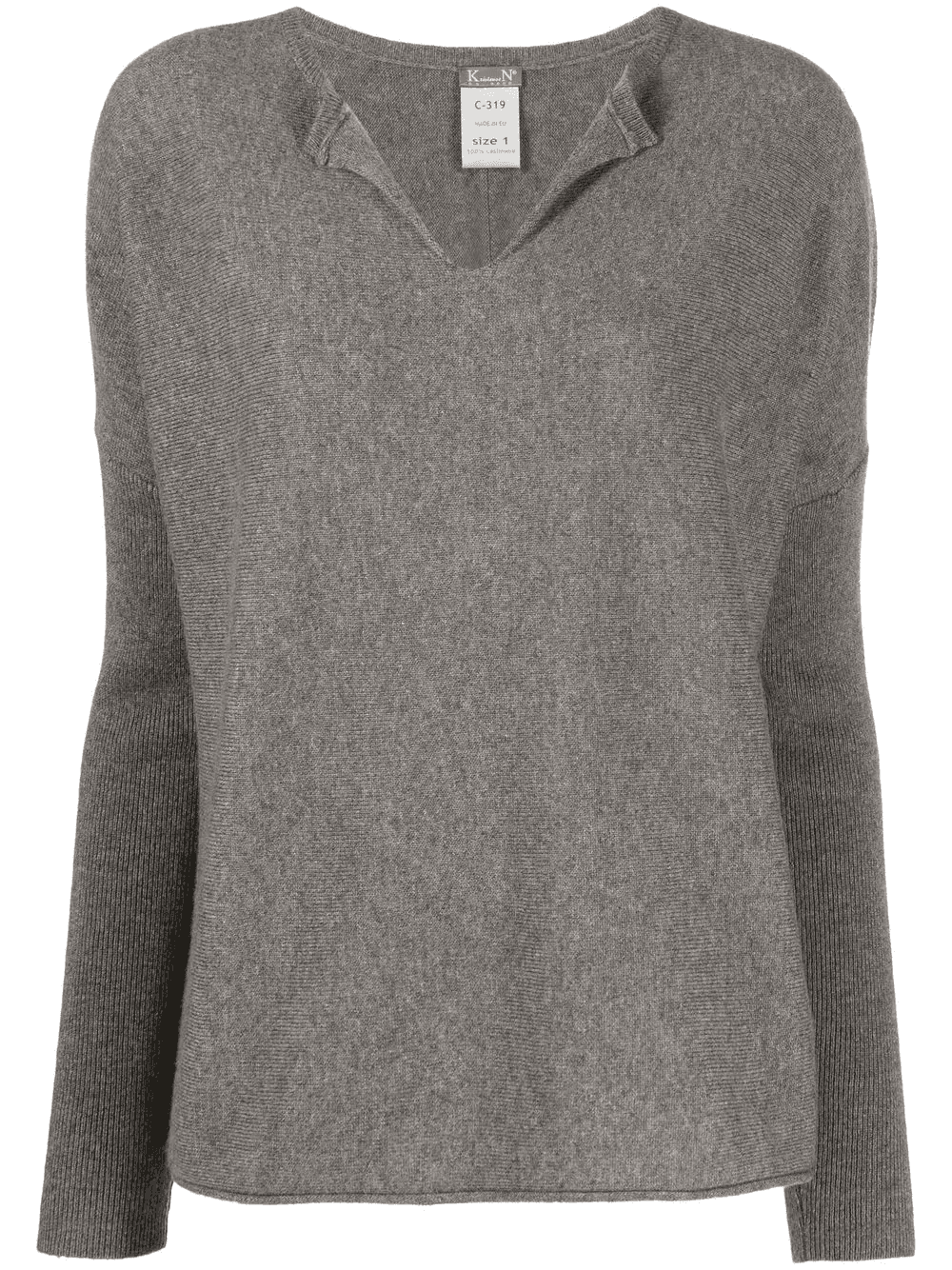 V-neck cashmere knitted top - Image 1