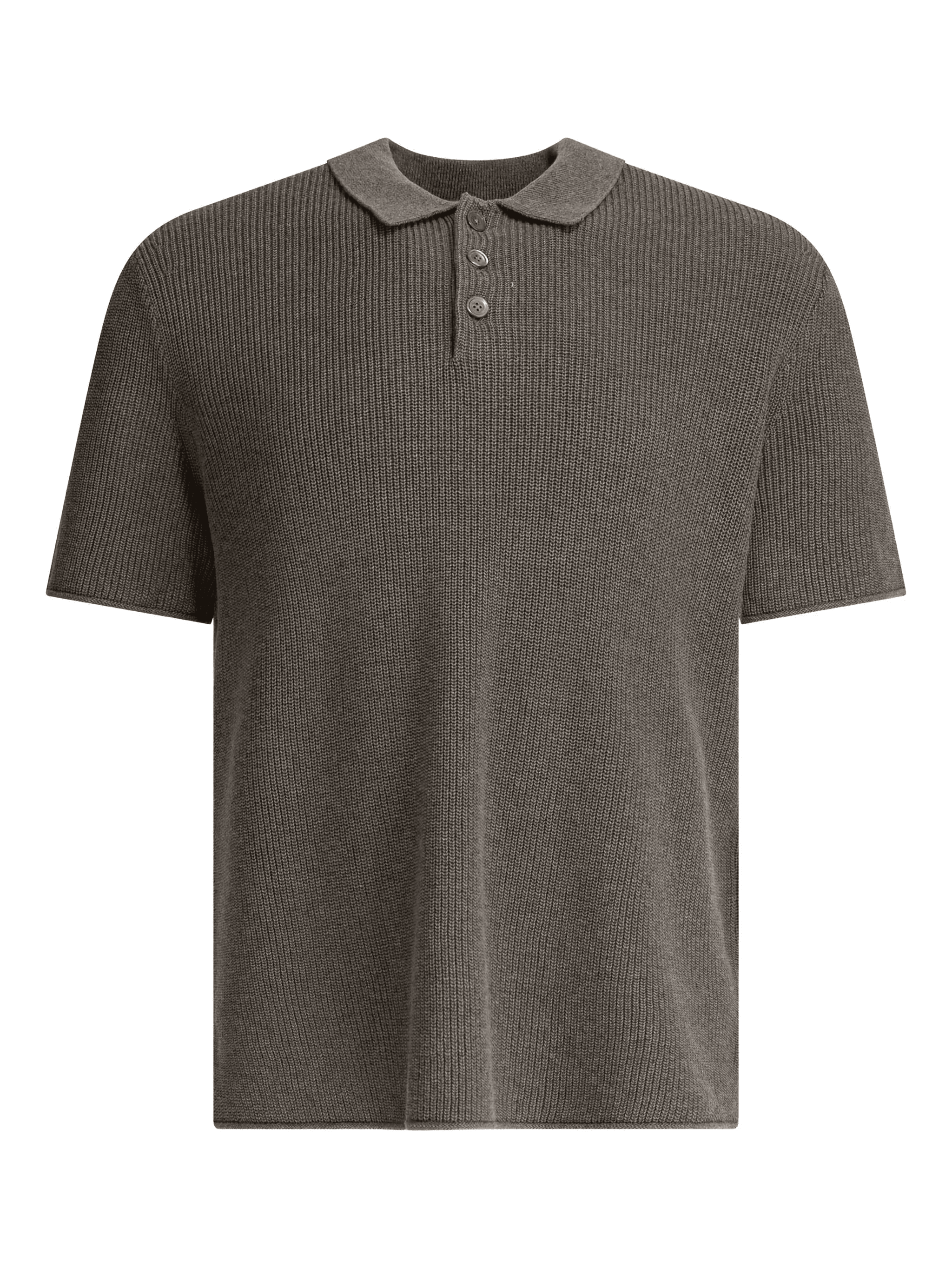 ribbed cotton-linen blend polo shirt - Image 1