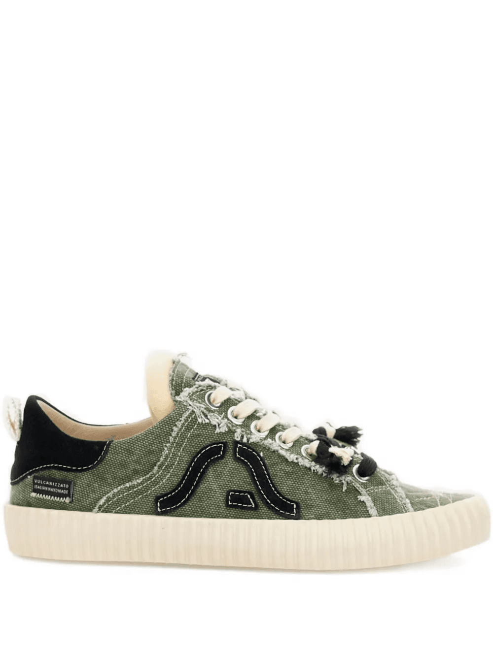 canvas frayed-trim sneakers - Image 1