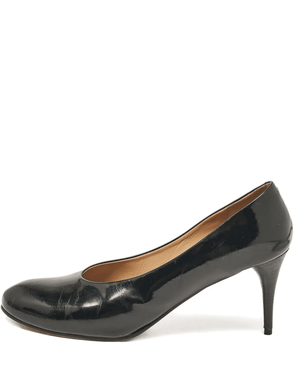 round-toe leather pumps - Image 1