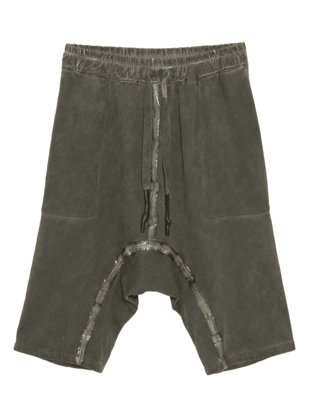 elasticated-waistband drop-crotch shorts - Image 1