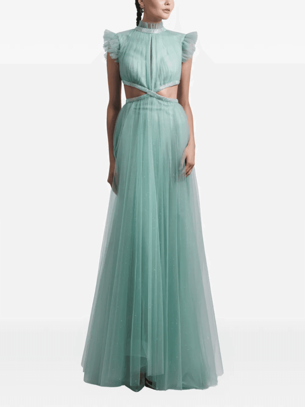 cut-out ruffled maxi dress - Image 1
